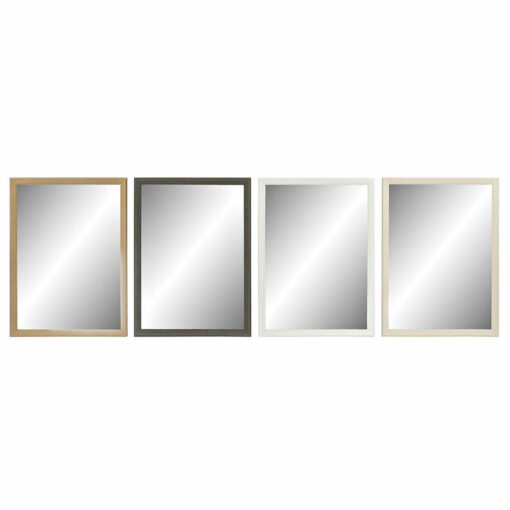 Espelho de parede 56 x 2 x 76 cm Cristal Natural Cinzento Castanho Branco poliestireno (4 Peças)