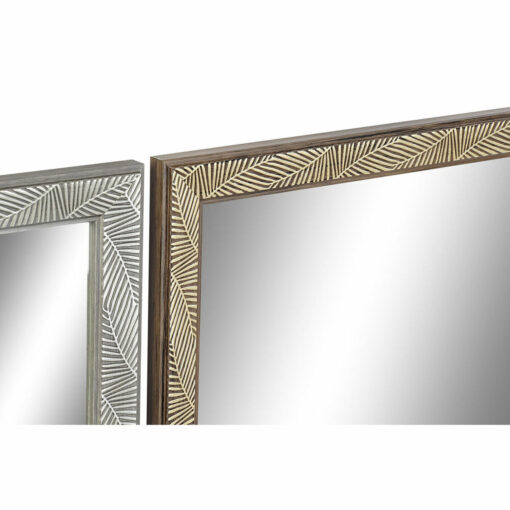 Espelho de parede 56 x 2 x 76 cm Cristal Natural Cinzento Castanho Cinzento escuro poliestireno Tropical Folha de - Image 2