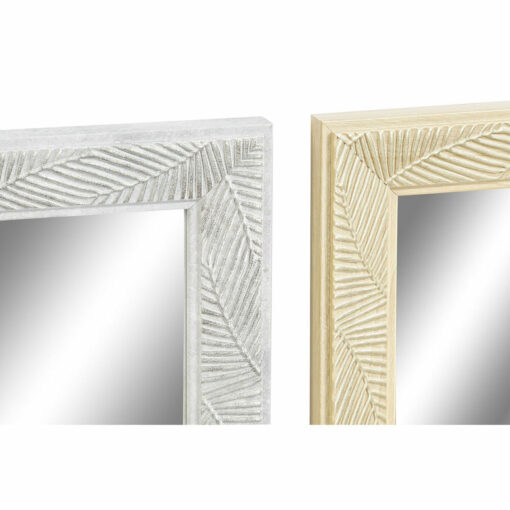 Espelho de parede 56 x 2 x 76 cm Cristal Natural Cinzento Castanho Cinzento escuro poliestireno Tropical Folha de - Image 3
