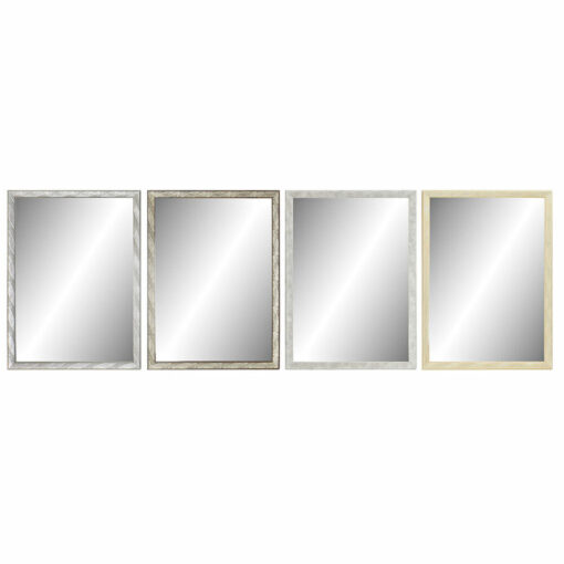 Espelho de parede 56 x 2 x 76 cm Cristal Natural Cinzento Castanho Cinzento escuro poliestireno Tropical Folha de