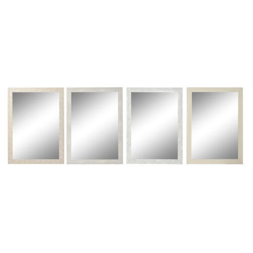Espelho de parede 70 x 2 x 97 cm Cristal Marfim poliestireno (4 Unidades)