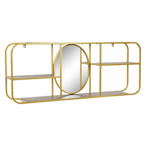 Espelho de parede Espelho Dourado Metal Madeira Castanho (100 x 18 x 40 cm) - Image 2
