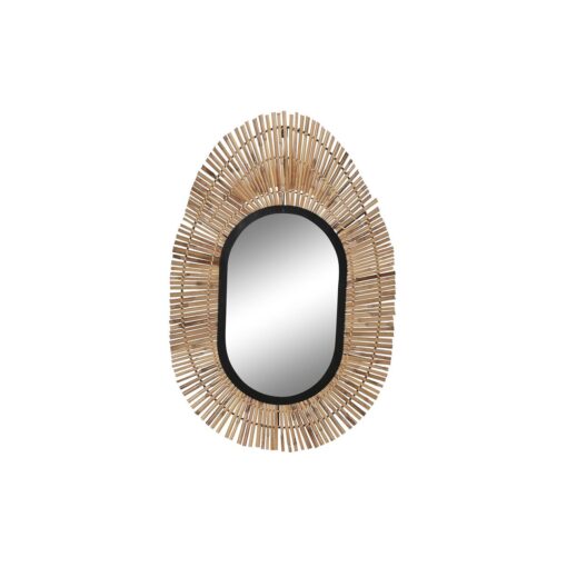 Espelho de parede Espelho Natural Preto Metal Rotim (63 x 1