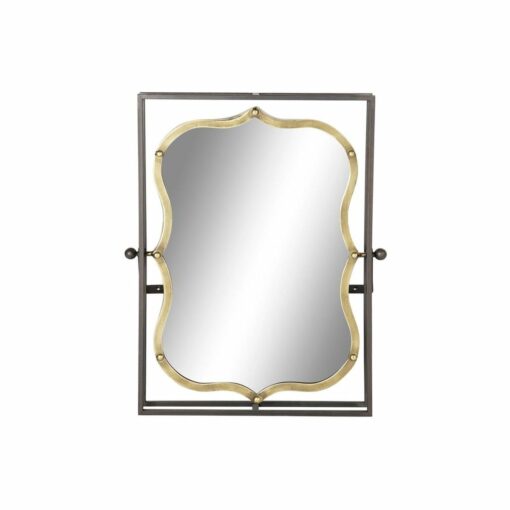 Espelho de parede Preto Metal Dourado (51.5 x 12 x 65 cm)