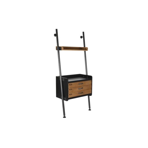 Estantes Abeto Natural Preto Metal 1 Prateleiras (67 x 40 x 155 cm)