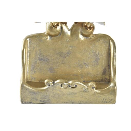 Figura Decorativa 10 x 8 x 7 cm Corujas Dourado Branco - Image 2