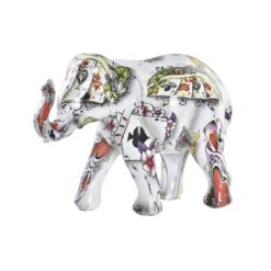 Figura Decorativa 11 x 5 x 9 cm Elefante Branco Multicolor Colonial