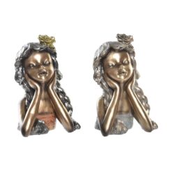Figura Decorativa 17 x 14 x 25 cm Vermelho Dourado (2 Unidades)