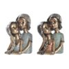 Figura Decorativa 19 x 15 x 28 cm Vermelho Dourado Turquesa Meninos (2 Unidades)