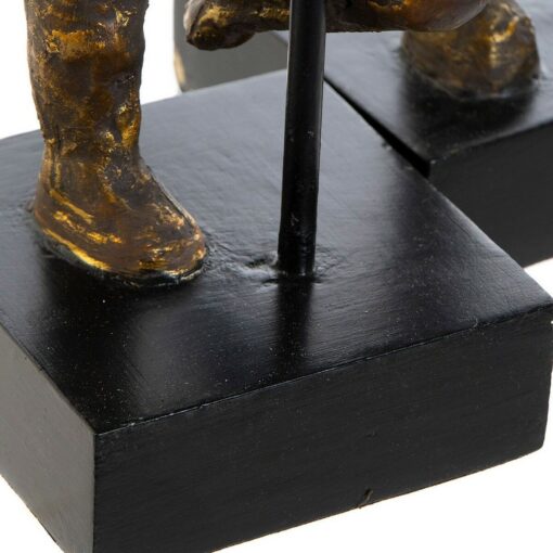 Figura Decorativa 20 x 10 x 31 cm Dourado Alumínio Madeira de mangueira Bailarina Ballet Moderno - Image 2
