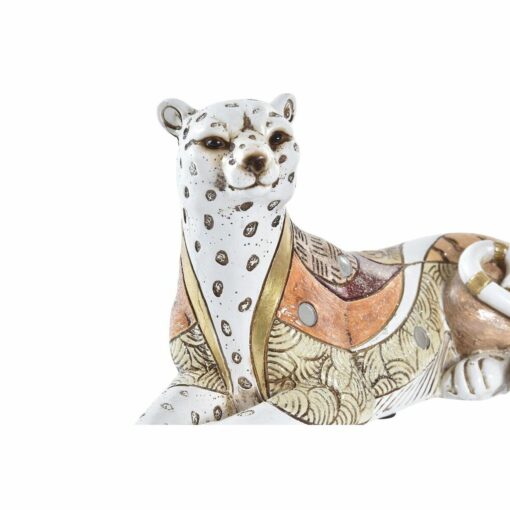 Figura Decorativa 24 x 10 x 12 cm Laranja Branco Leopardo Colonial - Image 3