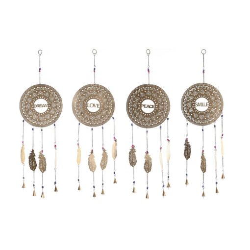 Figura Decorativa 25 x 1 x 77 cm Plumas Dourado