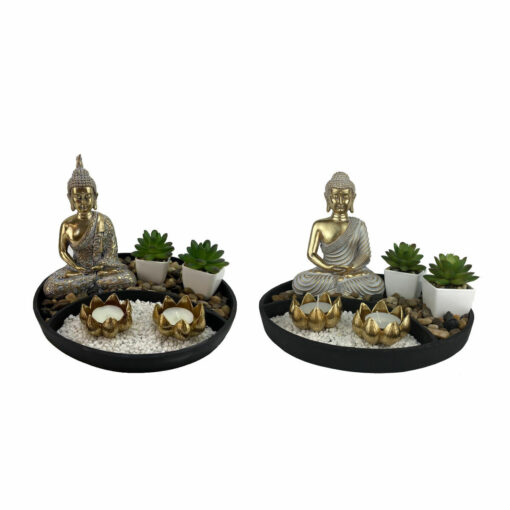 Figura Decorativa 26 x 26 x 18 cm Oriental Jardim (2 Unidades)