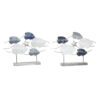 Figura Decorativa 63 x 9 x 44 cm Cinzento Azul Branco Espirais (2 Unidades)