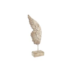 Figura Decorativa Acabamento envelhecido Branco Asas de Anjo Magnésio (26 x 11 x 65 cm)