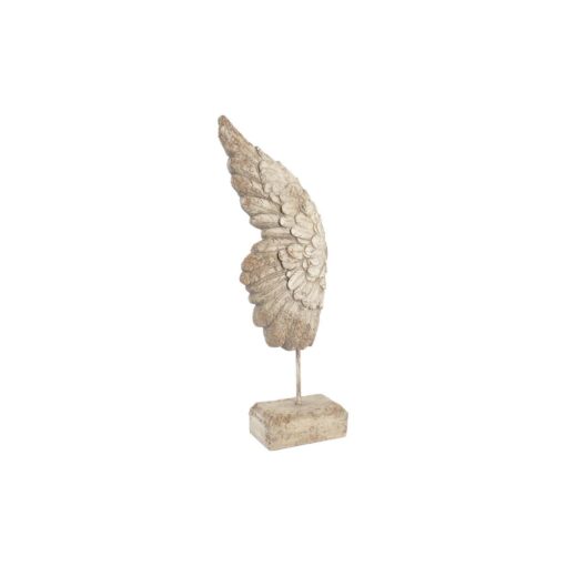 Figura Decorativa Acabamento envelhecido Branco Asas de Anjo Magnésio (26 x 11 x 65 cm)