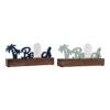 Figura Decorativa Beach LED Verde Azul Marinho 34 x 8 x 16 cm Mediterrâneo (2 Unidades)