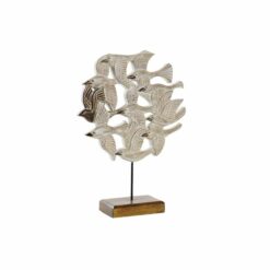 Figura Decorativa Bege Ferro Pássaros (38 x 11