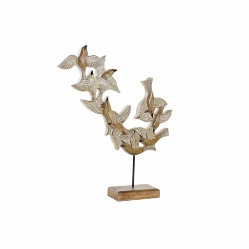 Figura Decorativa Bege Ferro Pássaros (49 x 11