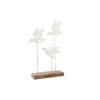Figura Decorativa Castanho Branco Ferro Madeira de mangueira Pássaros (32 x 10 x 51 cm)