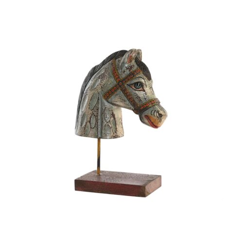 Figura Decorativa Cavalo Ferro Madeira de mangueira (24 x 12 x 35 cm)