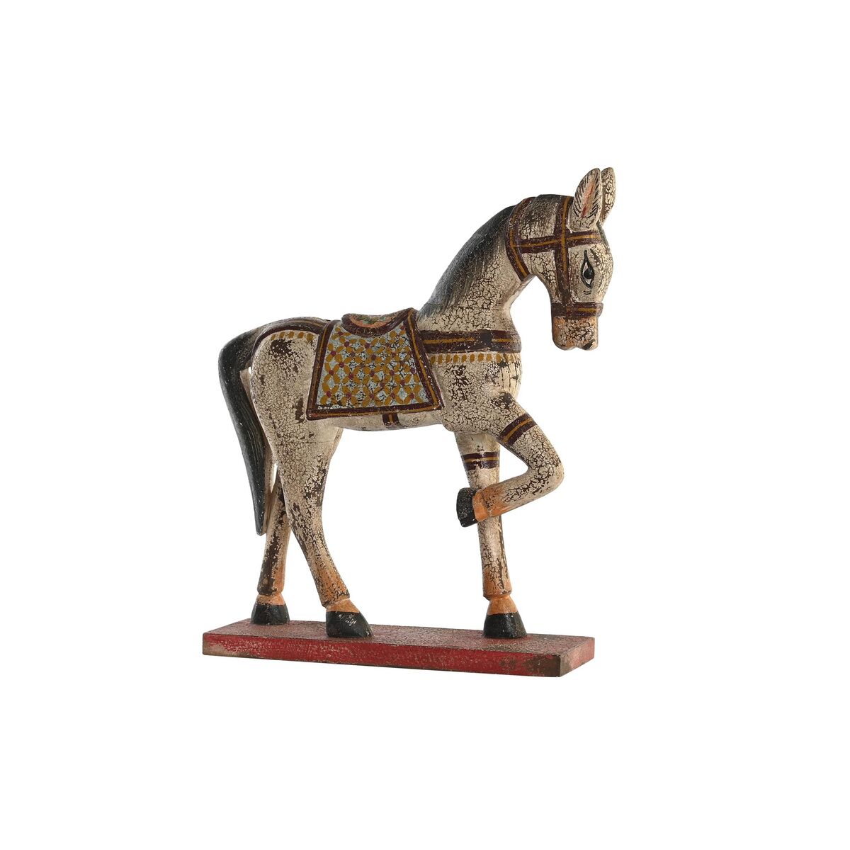 Figura Decorativa Cavalo Ferro Madeira de mangueira (35 x 10 x 42 cm)