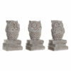 Figura Decorativa Coruja Branco 11 x 11 x 20 cm Decapé (3 Unidades)