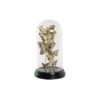 Figura Decorativa Cristal Preto Dourado Metal Borboletas (18