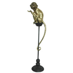 Figura Decorativa Dourado Metal Resina Colonial Macaco (32 x 21 x 105 cm)