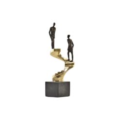 Figura Decorativa Dourado Resina Cinzento escuro Escada Moderno (14 x 14 x 41
