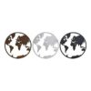 Figura Decorativa Mapa do Mundo Preto Cobre Branco 40 x 1 x 40 cm (3 Peças)