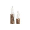 Figura Decorativa Mulher Castanho Branco (2 Unidades)