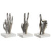 Figura Decorativa Prateado 10 x 10 x 20 cm (3 Unidades)