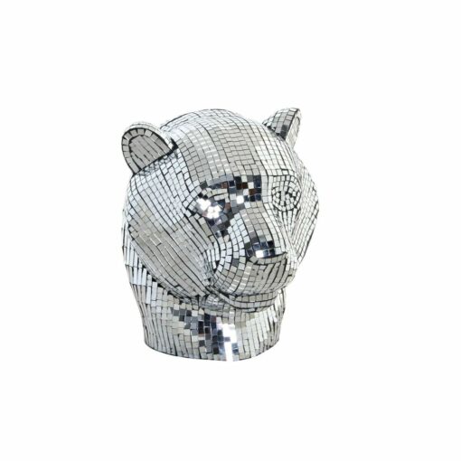 Figura Decorativa Prateado Leopardo Resina (31 x 27 x 32 cm)
