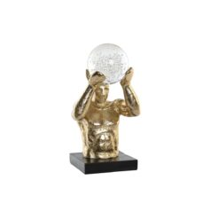 Figura Decorativa Preto Dourado Resina Homem Moderno (17 x 16 x 31