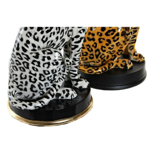 Figura Decorativa Preto Laranja Branco Leopardo Resina Colonial 16 x 16 x 32 cm - Image 2