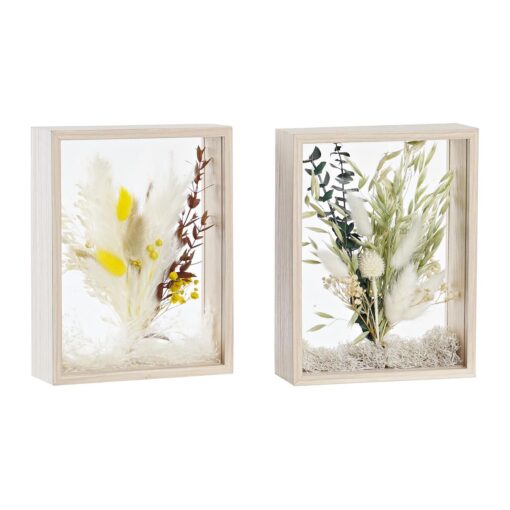 Flor Decorativa 16 x 6 x 21 cm Bege Verde Amarelo Bloemen (2 Unidades)