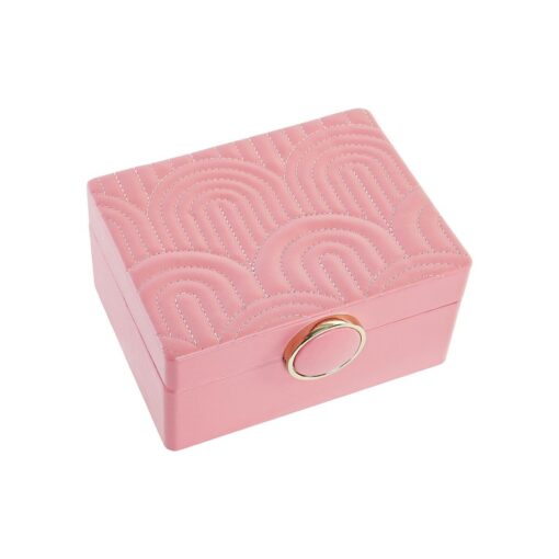 Guarda-Joias 23 x 17 x 10 cm Cor de Rosa Poliuretano Madeira MDF - Image 2