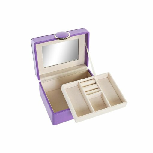 Guarda-Joias 23 x 17 x 10 cm Lilás Poliuretano Madeira MDF