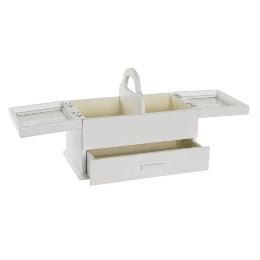 Guarda-Joias Cristal Branco Marfim Madeira MDF 30 x 17 x 24 cm - Image 5