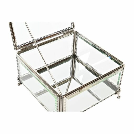 Guarda-Joias Cristal Metal 16 x 16 x 10 cm Prateado Transparente - Image 2