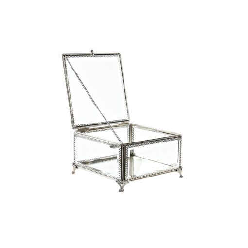 Guarda-Joias Cristal Metal 16 x 16 x 10 cm Prateado Transparente - Image 3