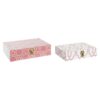 Jogo de Caixas Decorativas 29 x 21 x 8 cm Tela Madeira Laranja Branco (2 Unidades)