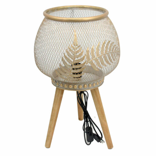 Lâmpada de mesa Dourado Metal Madeira (33 x 33 x 51 cm)