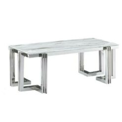 Mesa Cristal Aço (120 x 60 x 45 cm)