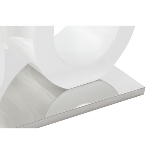 Mesa Cristal Transparente Branco Madeira MDF (110 x 60 x 45 cm) - Image 4