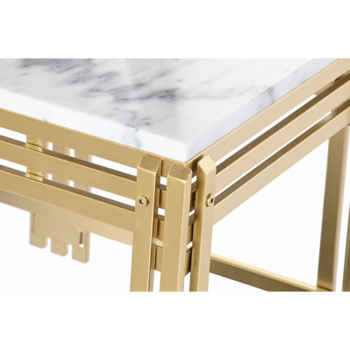 Mesa de Centro Metal Alumínio Mármore 80 x 40 x 40 cm - Image 4