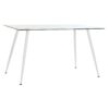 Mesa de Jantar Cristal Metal Branco (135 x 75 x 75 cm)