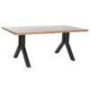 Mesa de Jantar Natural Preto Metal 180 x 90 x 75 cm