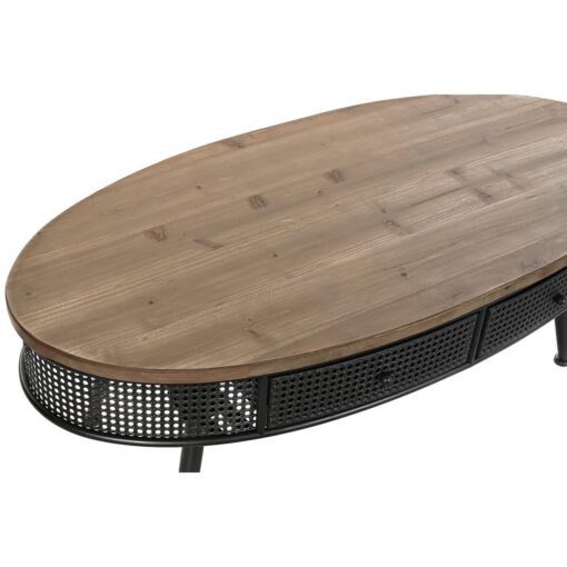 Mesa de apoio Abeto Preto Metal Castanho 120 x 58 x 42 cm - Image 2